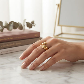 Sculpted Gold-Tone Open Ring