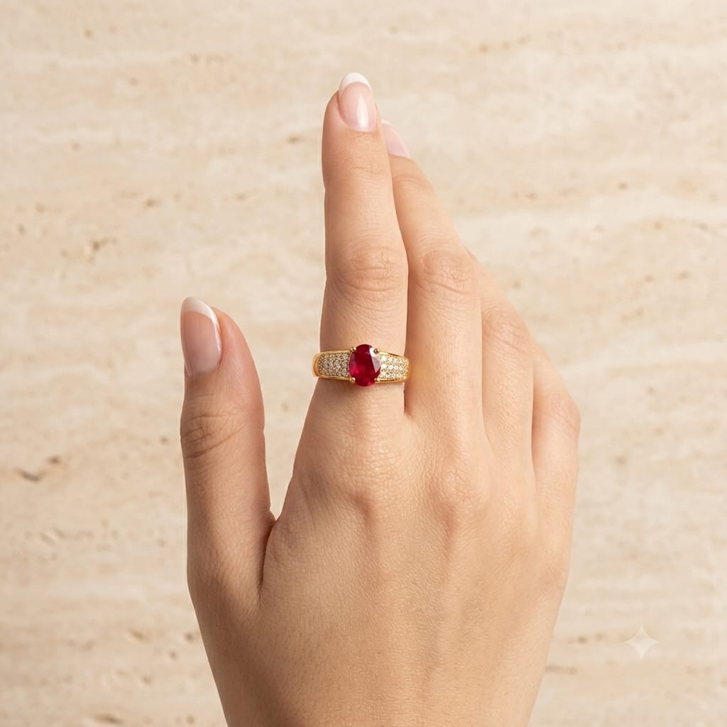 Zircon Rings Oval/Circle Layered